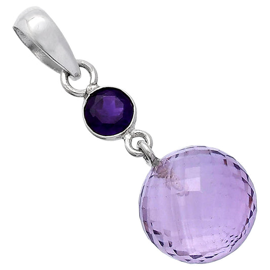Amethyst Checker Ball - Brazil Pendant P-1729 SDP146553