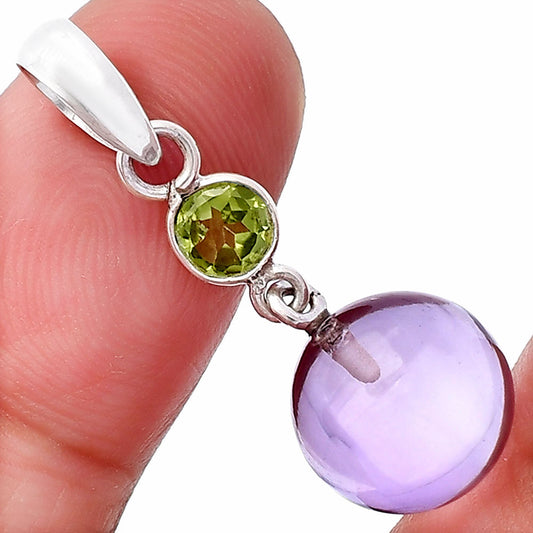 Amethyst Ball - Brazil & Peridot Pendant P-1729 SDP146563