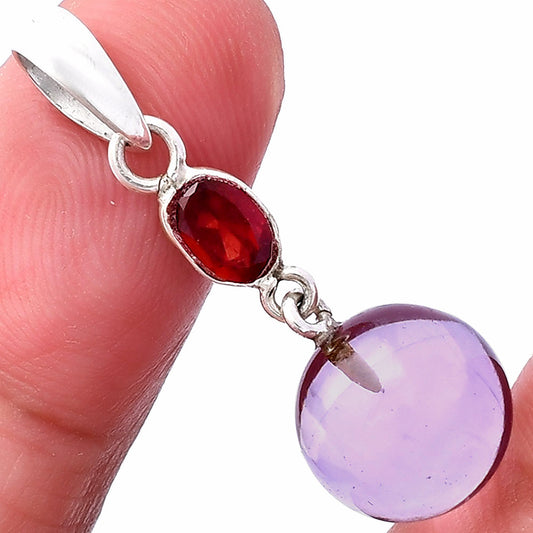 Amethyst Ball - Brazil & Garnet Pendant P-1729 SDP146564