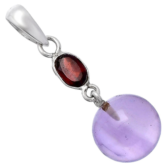 Amethyst Ball - Brazil & Garnet Pendant P-1729 SDP146564
