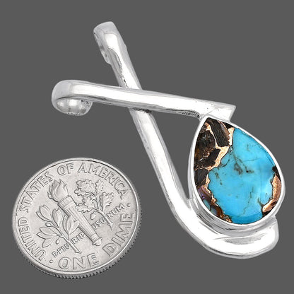 Natural Shell In Black Blue Turquoise Pendant P-1596 SDP146580