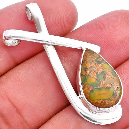 Natural Bamboo Jasper Pendant P-1596 SDP146585
