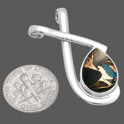 Natural Shell In Black Blue Turquoise Pendant P-1596 SDP146608