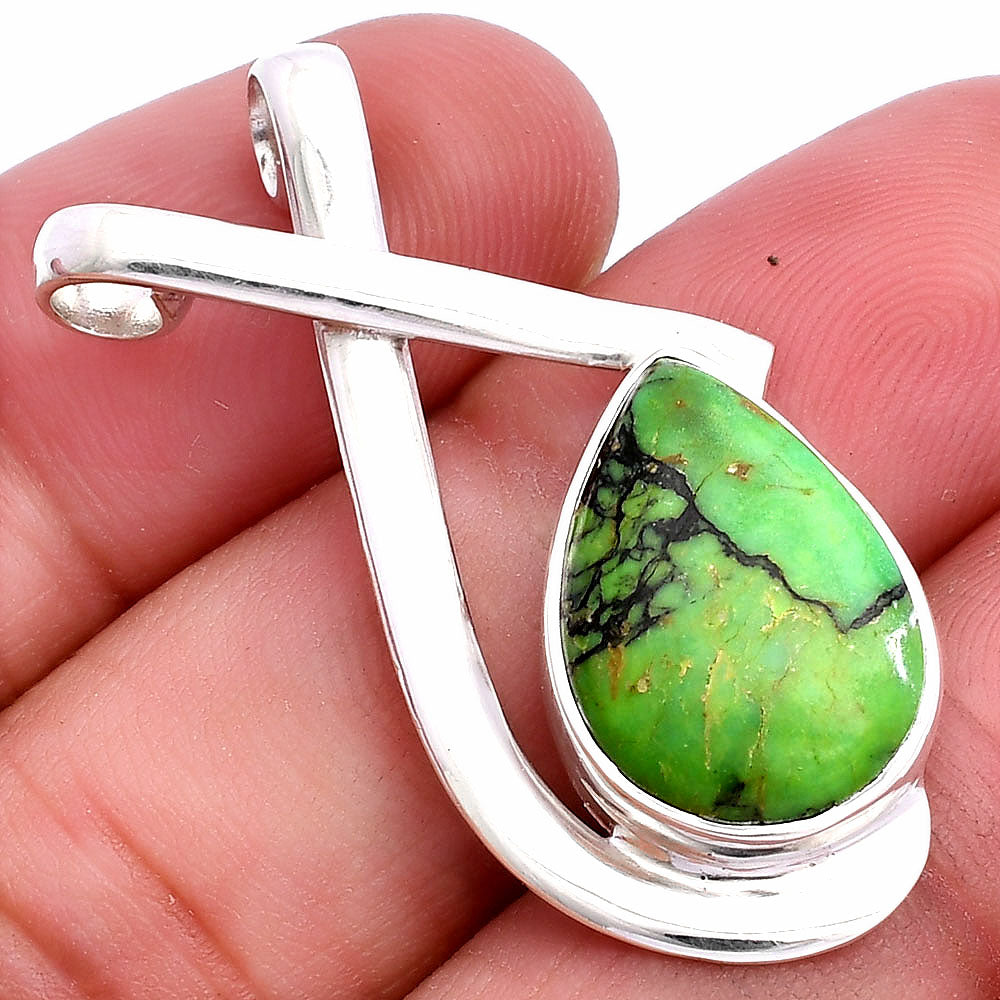 Natural Green Matrix Turquoise Pendant P-1596 SDP146625
