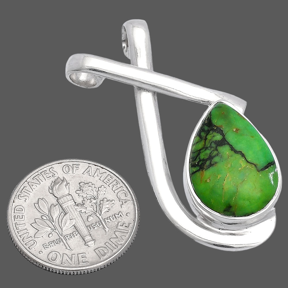 Natural Green Matrix Turquoise Pendant P-1596 SDP146625