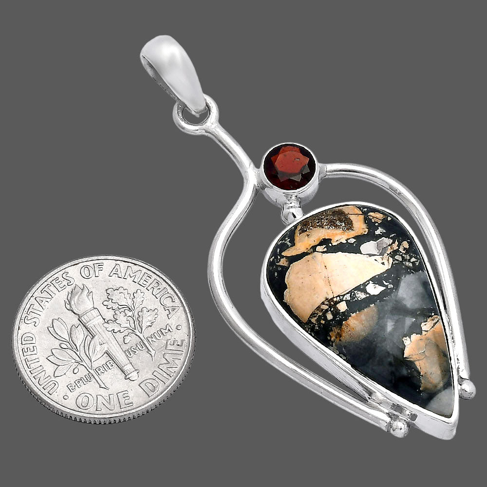 Maligano Jasper - Indonesia & Garnet Pendant P-1250 SDP146647