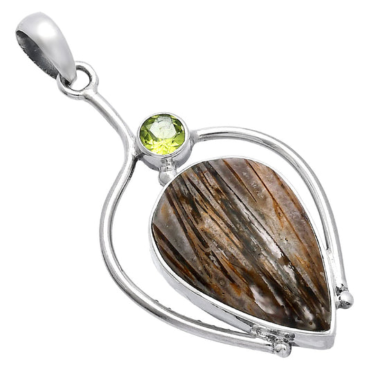 Natural Stick Agate & Peridot Pendant P-1250 SDP146648