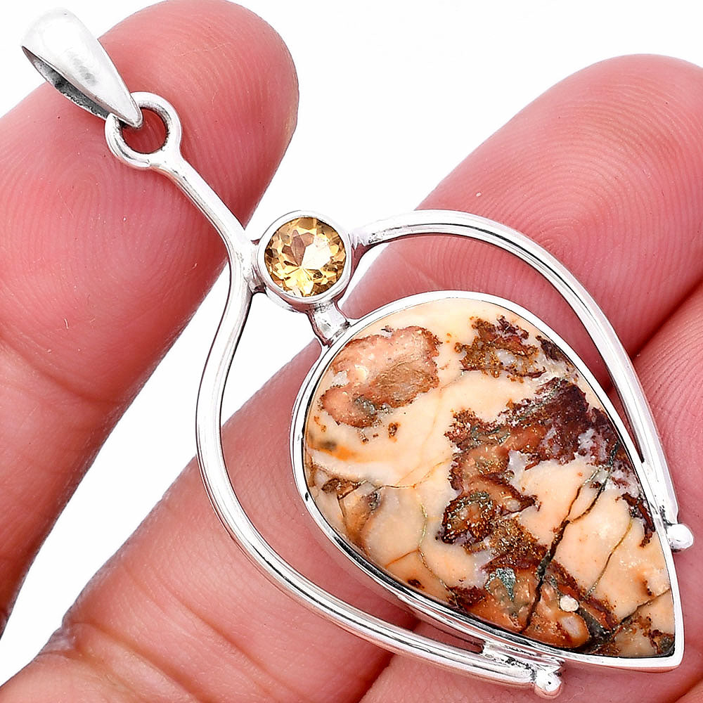 Rosetta Picture Jasper & Citrine Pendant P-1250 SDP146649