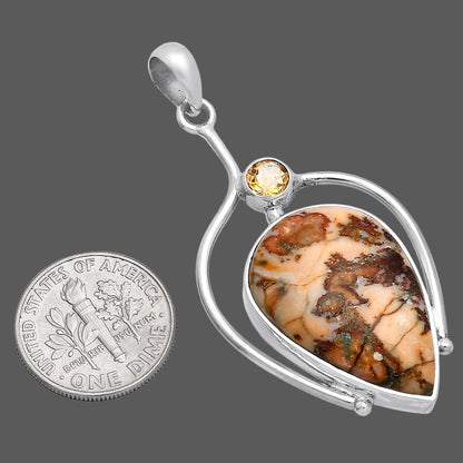 Rosetta Picture Jasper & Citrine Pendant P-1250 SDP146649