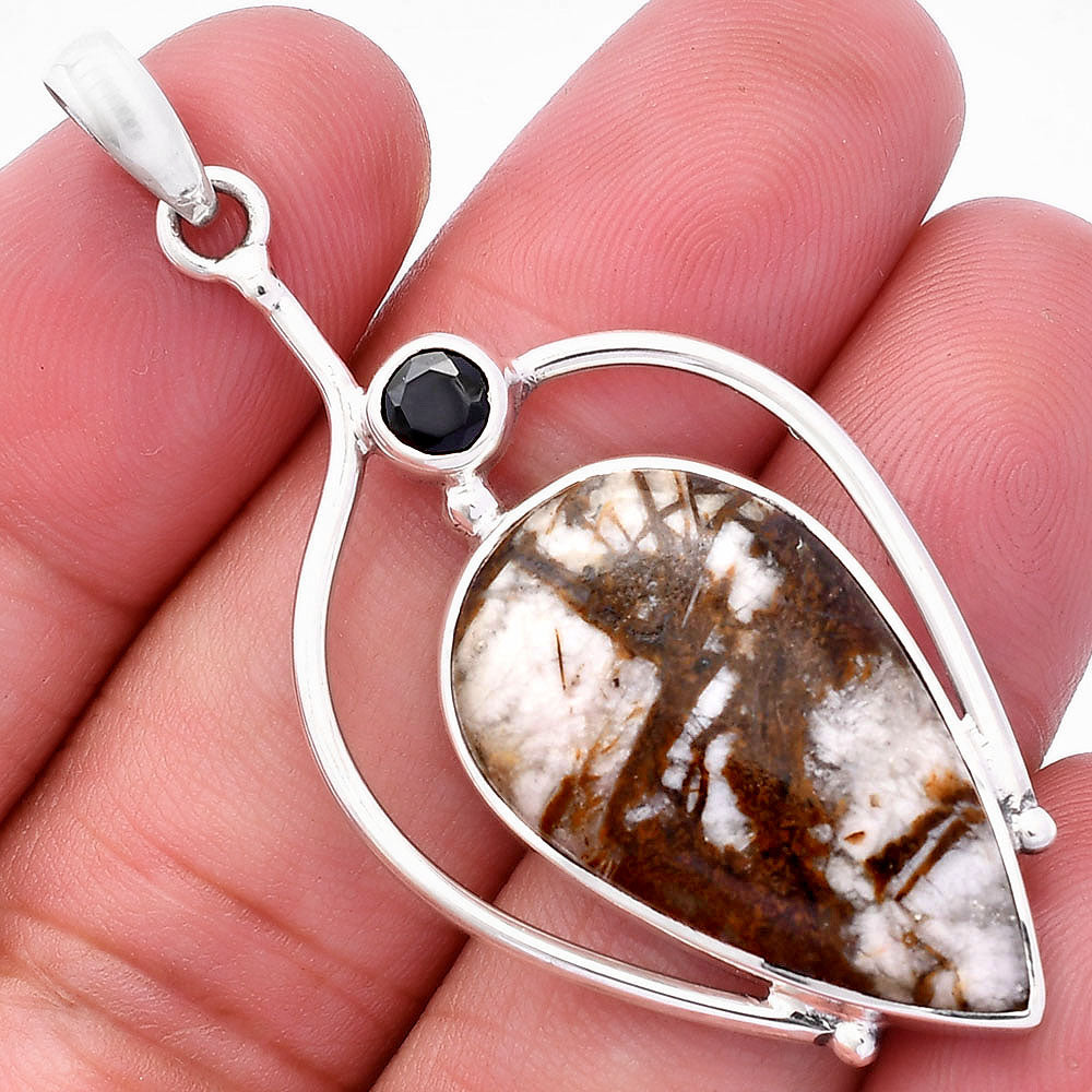 Natural Stick Agate & Black Onyx Pendant P-1250 SDP146653