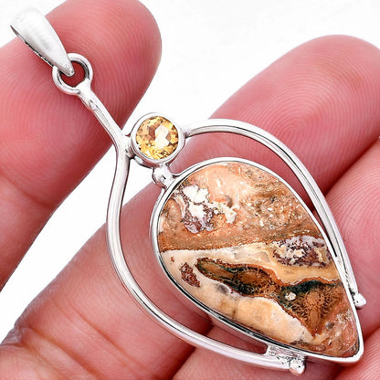 Rosetta Picture Jasper & Citrine Pendant P-1250 SDP146654