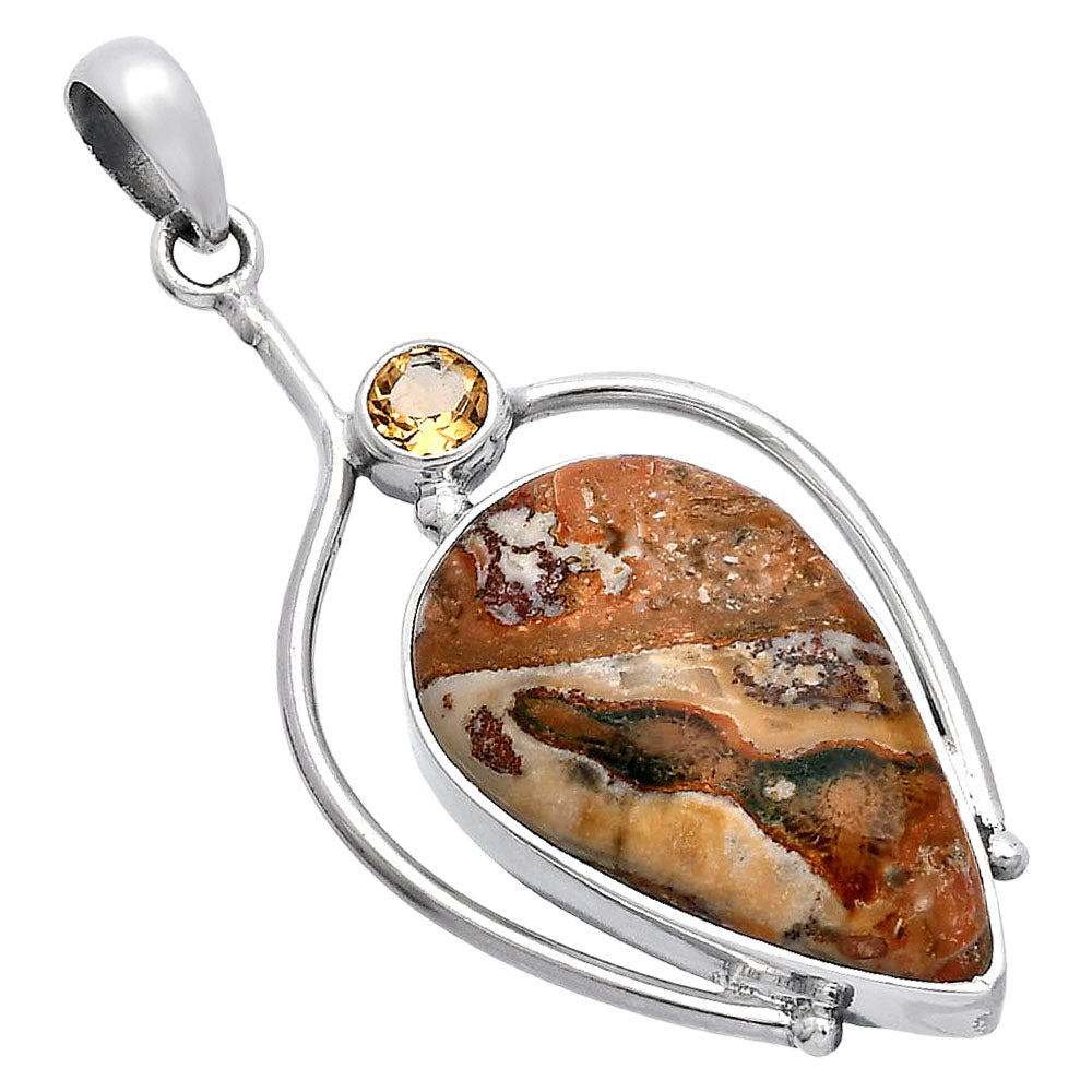 Rosetta Picture Jasper & Citrine Pendant P-1250 SDP146654
