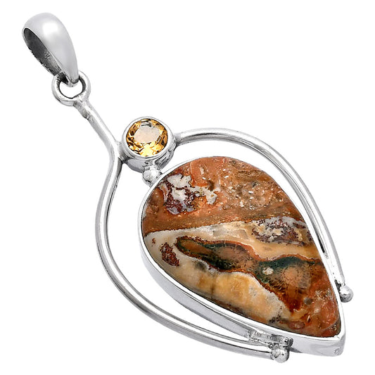 Rosetta Picture Jasper & Citrine Pendant P-1250 SDP146654