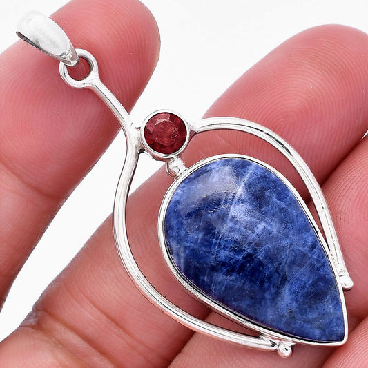 Natural Sodalite & Garnet Pendant P-1250 SDP146657