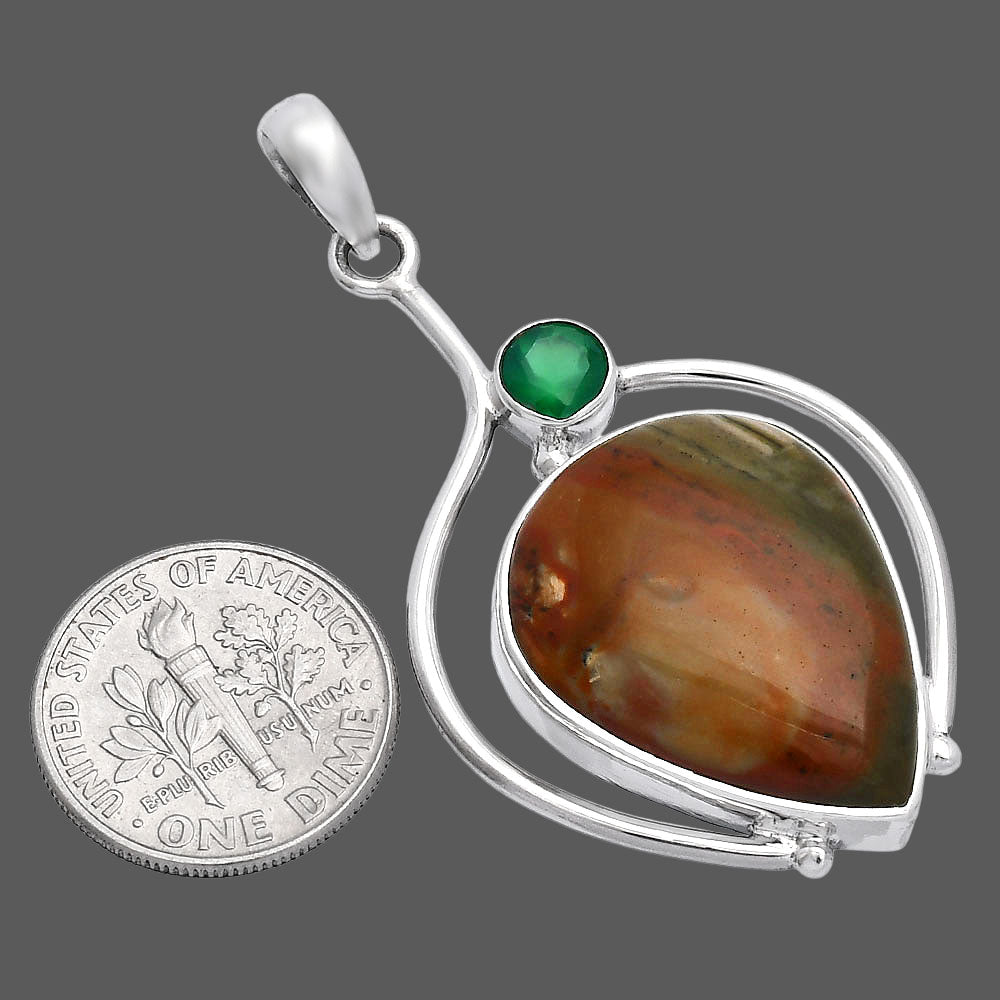 Rocky Butte Picture Jasper & Green Onyx Pendant P-1250 SDP146664