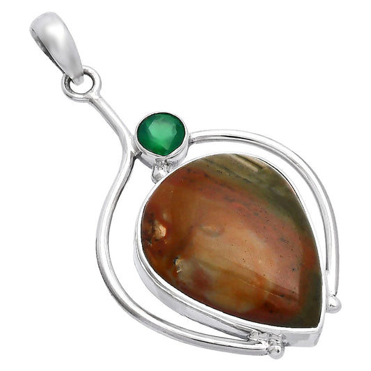 Rocky Butte Picture Jasper & Green Onyx Pendant P-1250 SDP146664