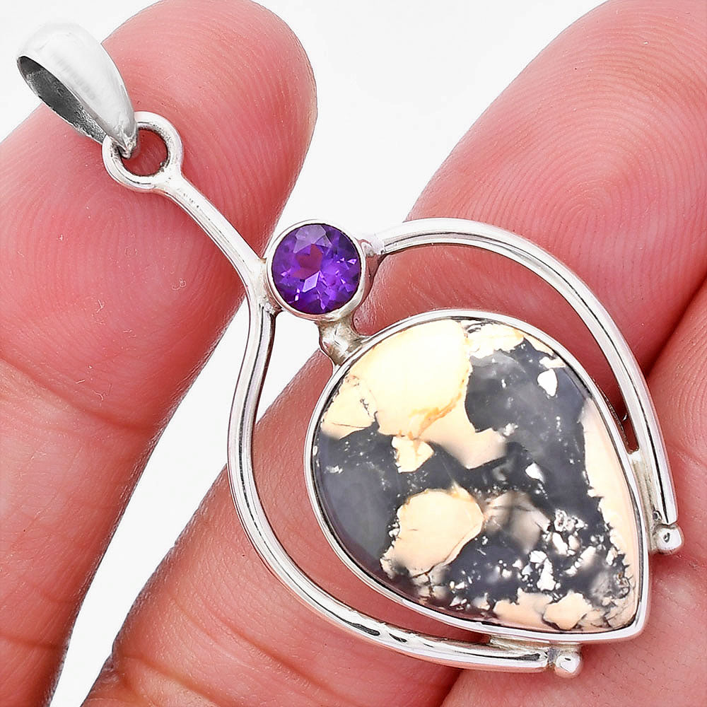 Natural Maligano Jasper & Amethyst Pendant P-1250 SDP146674