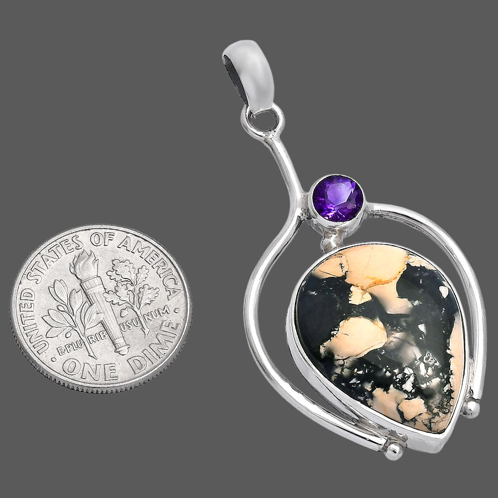 Natural Maligano Jasper & Amethyst Pendant P-1250 SDP146674