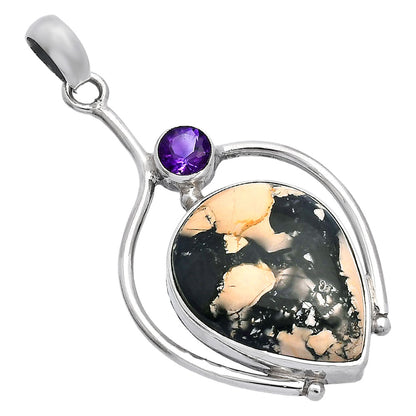 Natural Maligano Jasper & Amethyst Pendant P-1250 SDP146674