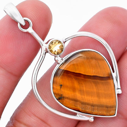 Natural Tiger Eye - Africa & Citrine Pendant P-1250 SDP146681