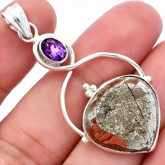 Peruvian Golden Pyrite & Amethyst Pendant P-1125 SDP146694