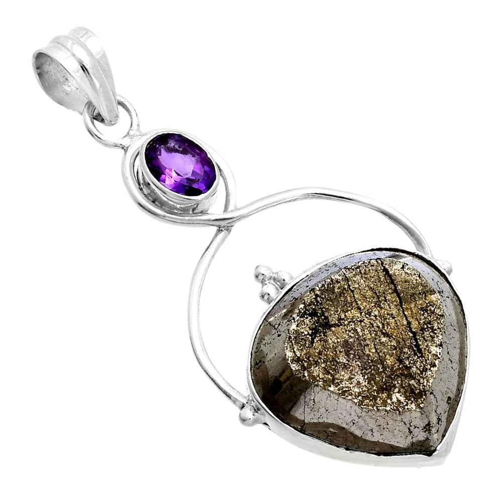 Peruvian Golden Pyrite & Amethyst Pendant P-1125 SDP146694