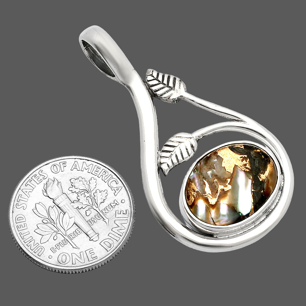 Natural Copper Abalone Shell Pendant P-1435 SDP146729