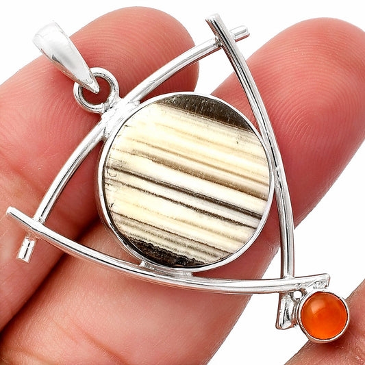 Natural Prairie Agate & Carnelian Pendant P-1499 SDP146743