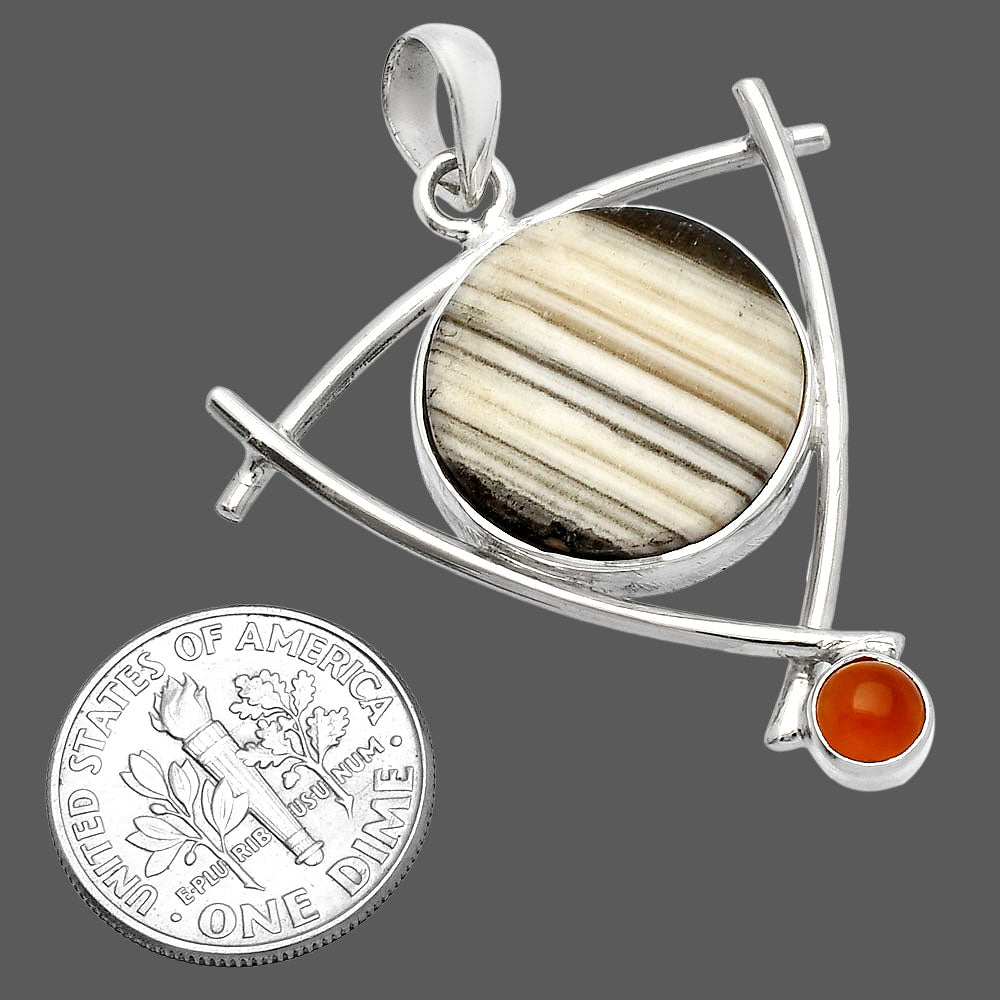 Natural Prairie Agate & Carnelian Pendant P-1499 SDP146743