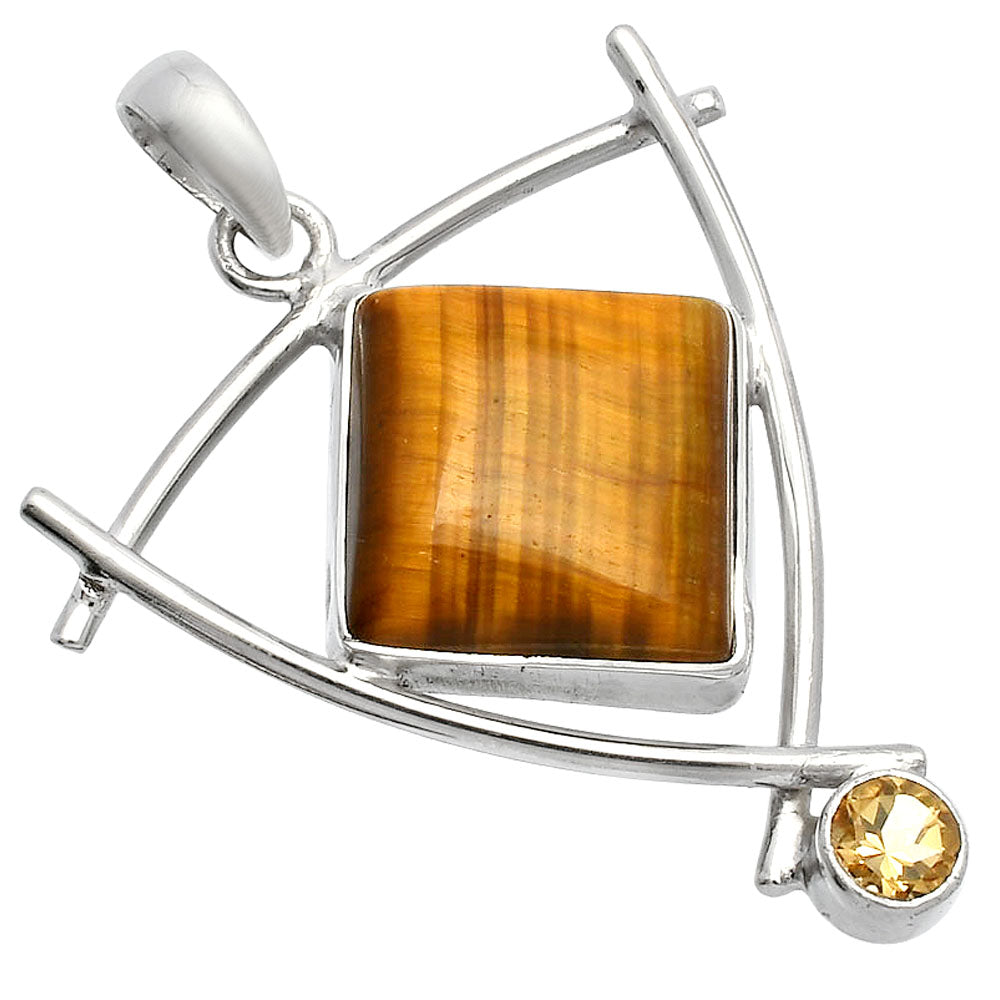 Natural Tiger Eye - Africa & Citrine Pendant P-1499 SDP146745
