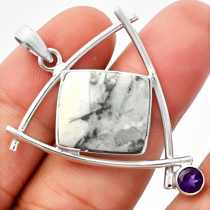 Natural Maligano Jasper & Amethyst Pendant P-1499 SDP146750