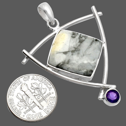 Natural Maligano Jasper & Amethyst Pendant P-1499 SDP146750