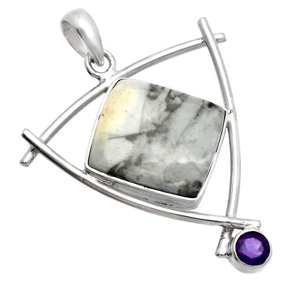Natural Maligano Jasper & Amethyst Pendant P-1499 SDP146750