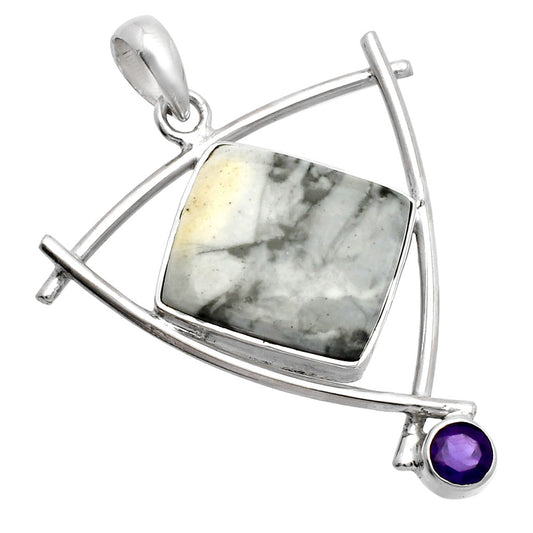 Natural Maligano Jasper & Amethyst Pendant P-1499 SDP146750