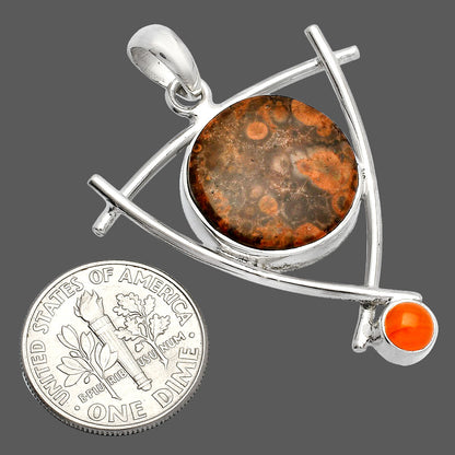 Natural Poppy Jasper & Carnelian Pendant P-1499 SDP146755
