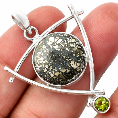 Nipomo Marcasite Agate & Peridot Pendant P-1499 SDP146756
