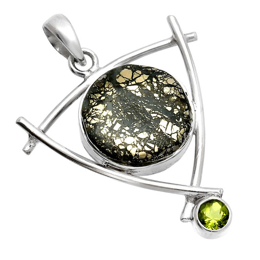 Nipomo Marcasite Agate & Peridot Pendant P-1499 SDP146756