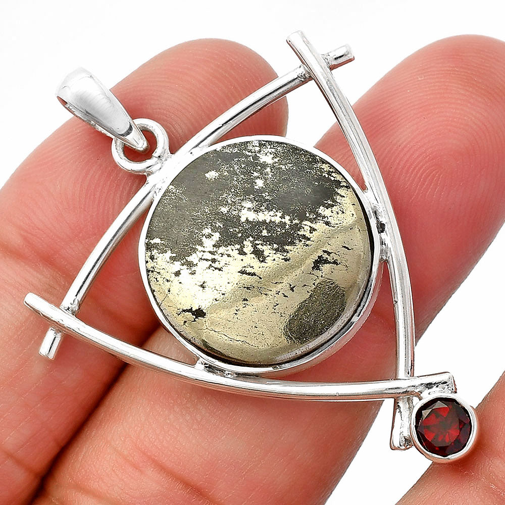 Nipomo Marcasite Agate & Garnet Pendant P-1499 SDP146758