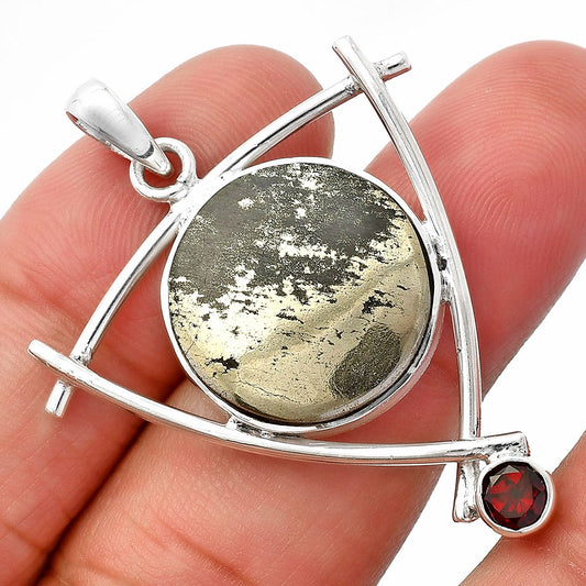 Nipomo Marcasite Agate & Garnet Pendant P-1499 SDP146758
