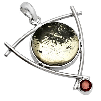 Nipomo Marcasite Agate & Garnet Pendant P-1499 SDP146758