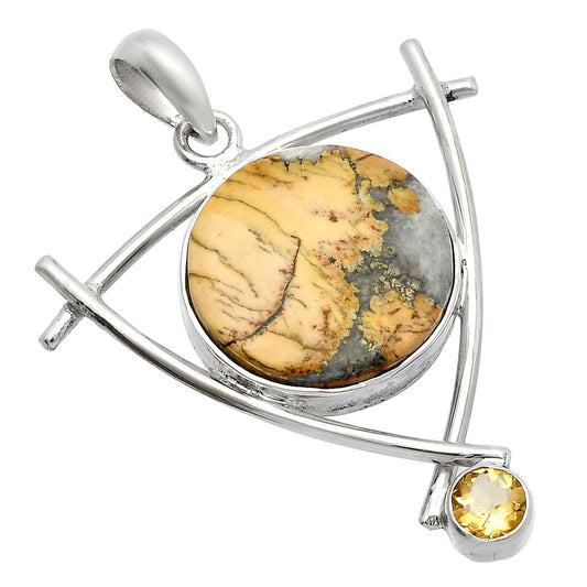 Maligano Jasper - Indonesia & Citrine Pendant P-1499 SDP146785