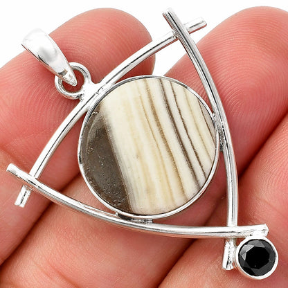 Natural Prairie Agate & Black Onyx Pendant P-1499 SDP146787