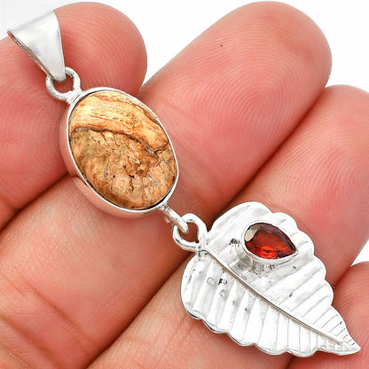 Natural Rock Calcy & Garnet Pendant P-1539 SDP146813