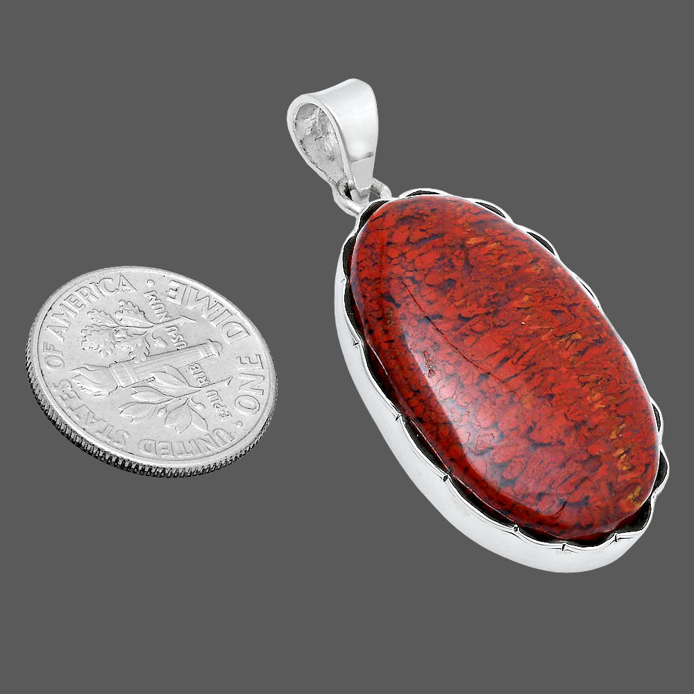 Natural Red Moss Agate Pendant P-1555 SDP147142