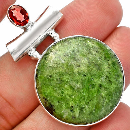 Natural Serpentine & Garnet Pendant P-1279 SDP147147