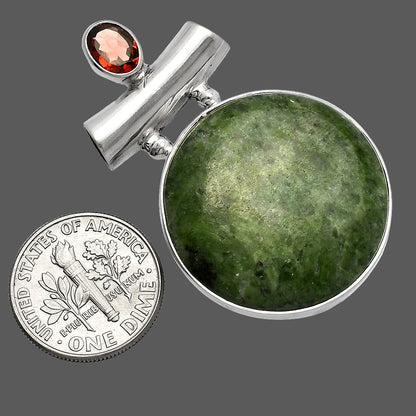 Natural Serpentine & Garnet Pendant P-1279 SDP147147