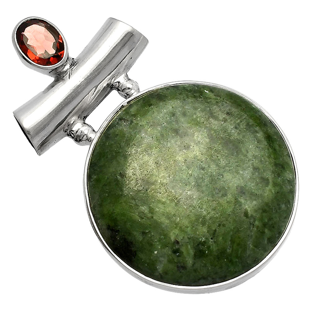 Natural Serpentine & Garnet Pendant P-1279 SDP147147