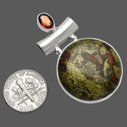 Natural Dragon Blood Stone & Garnet Pendant P-1279 SDP147149