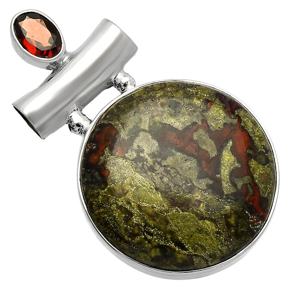 Natural Dragon Blood Stone & Garnet Pendant P-1279 SDP147149