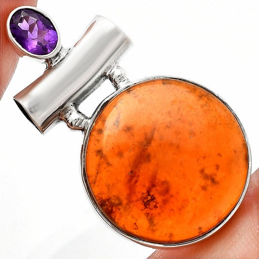 Garnet Cab - Madagascar & Amethyst Pendant P-1279 SDP147153